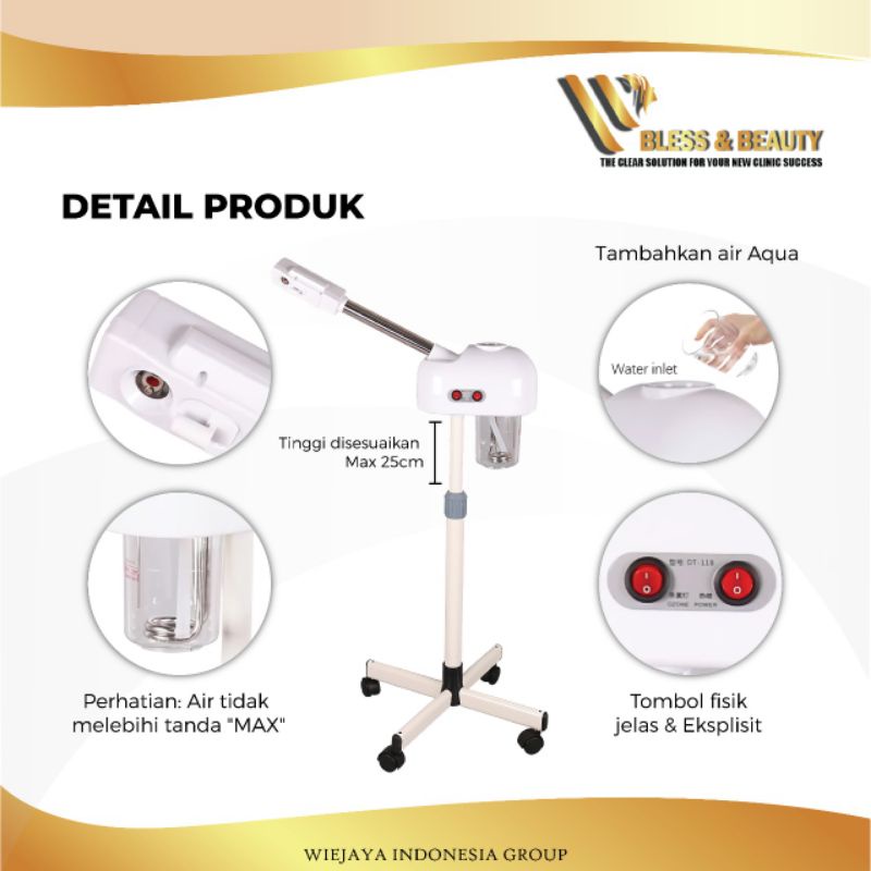 Steamer Facial uap wajah Vapozone standing steamer hot garansi