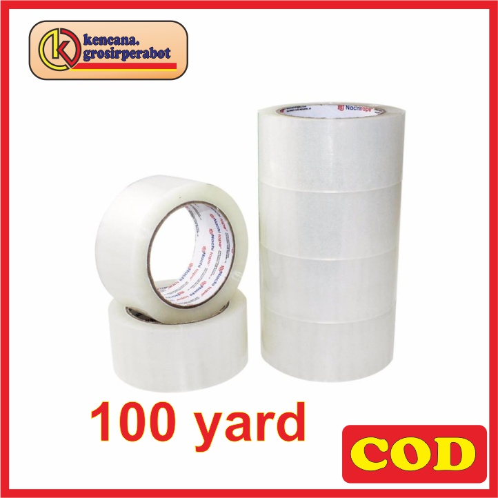 

Lakban Bening100yard 2 inch / 48mm Isolasi OPP Tape Besar Transparan