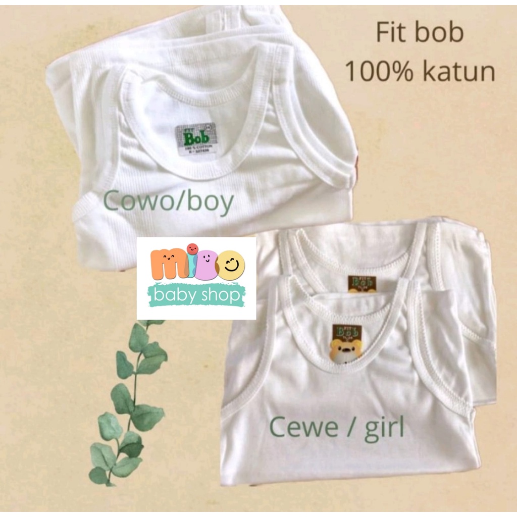 Fit Bob singlet baby / kaos dalam bayi isi 1pcs usia 0 bulan-8 tahun kaos daleman anak cowok / fitbo