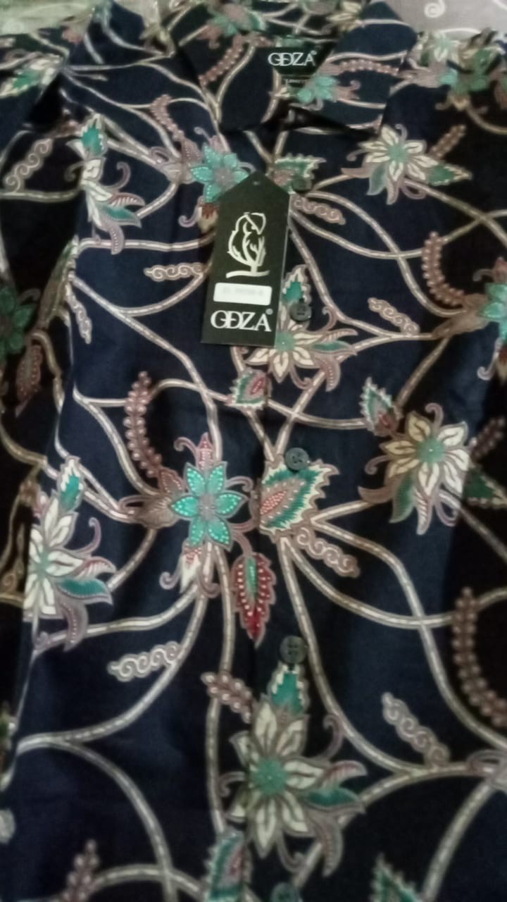 Batik Pria Lengan Panjang Slim Fit Kemeja Sogan Batik Solo Modern