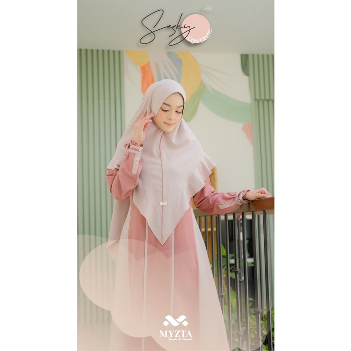 SET GAMIS SESKY SYARI ORIGINAL BY MYZTA OFFICIAL INAYA COLLECTION DRESS BAJU BUSANA MUSLIM WANITA BU