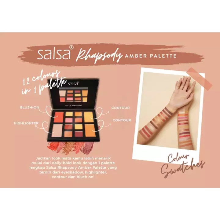 SALSA Rhapsody Face Palette Eyeshadow Contour Highlighter Blush On ✔️BPOM Eye Shadow palet ( KIMIKO )