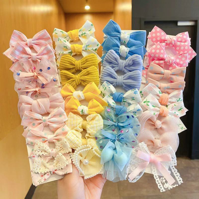 （Hallo Girl)F07 10 Pcs Set Ikat Rambut Warna Pita Import