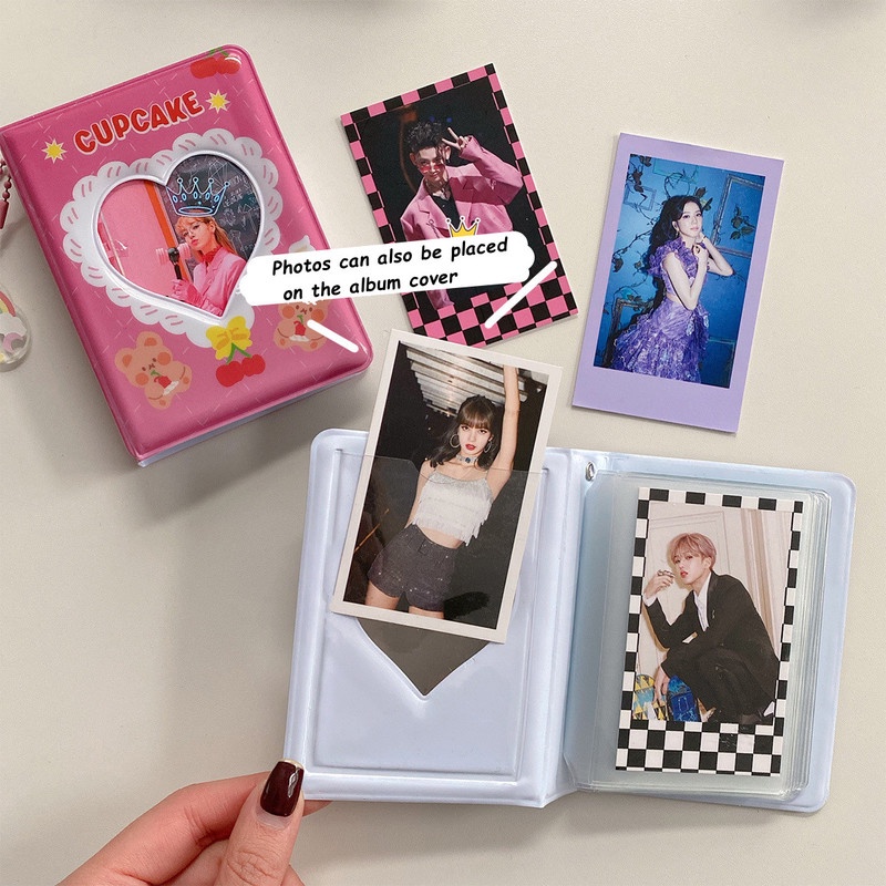 Ins 3inch Album Foto Mini Cinta Lucu Penyimpanan Hati Photocard Book Collect Book