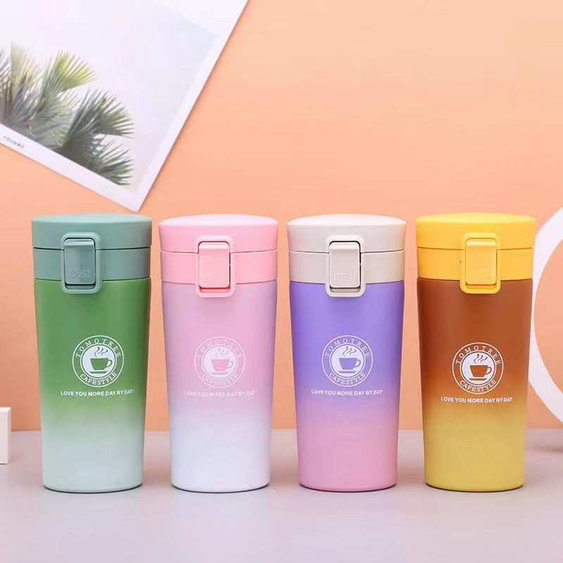 Termos Kopi Pelangi/ Mug Kopi Kustom Warna Gradasi Stainless Steel Mug Kopi BARU