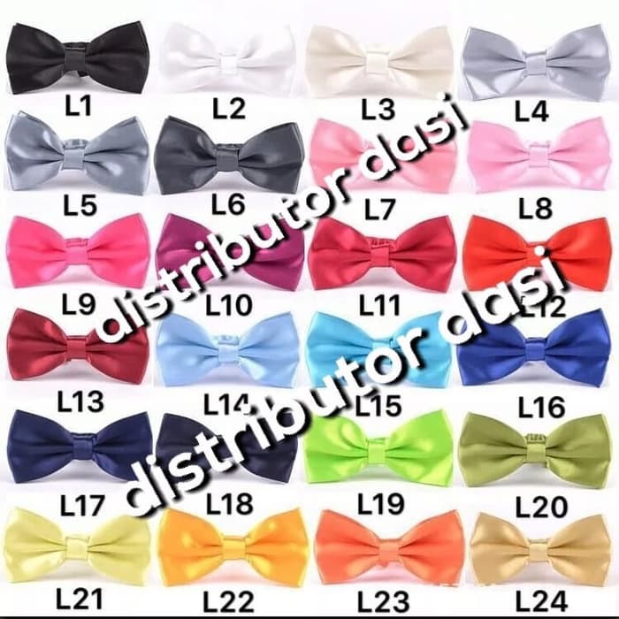 Distributor Dasi kupu polos silk satin premium dewasa anak ready stock