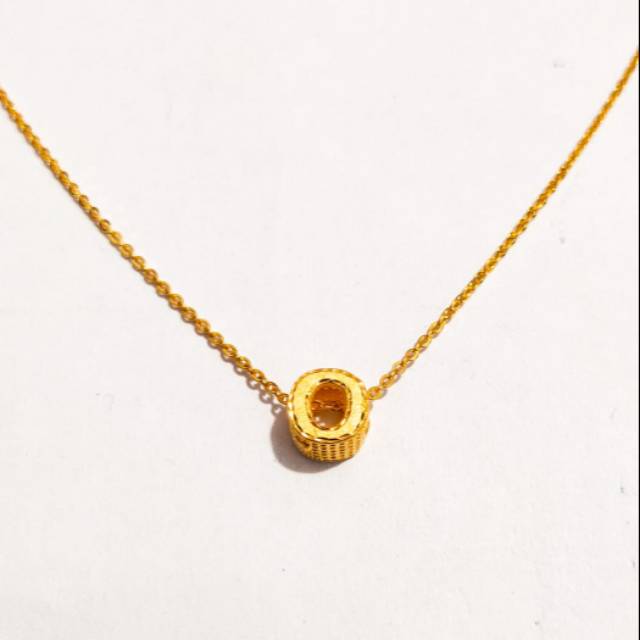 kalung huruf o kalung nagita emas asli kadar 700 hadiah ultah