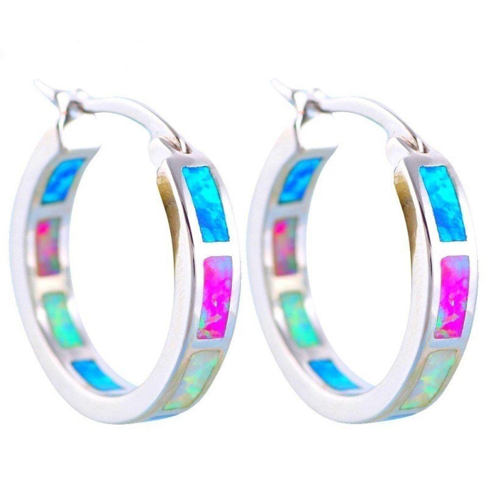 Chookyy Penurunan Berat Badan Hoop Wanita Baru Fashion Jewellery Multicolor Chakra Stud Earrings Gallstone Earrings