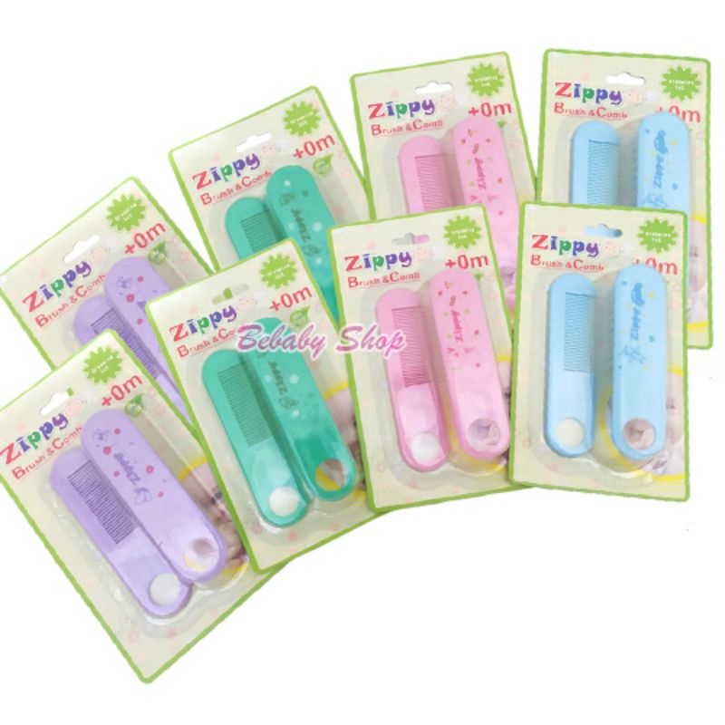 Sisir Bayi Zippy Brush &amp; Comb ( BPA Free ) Dengan Bahan Yang Lembut dan Aman