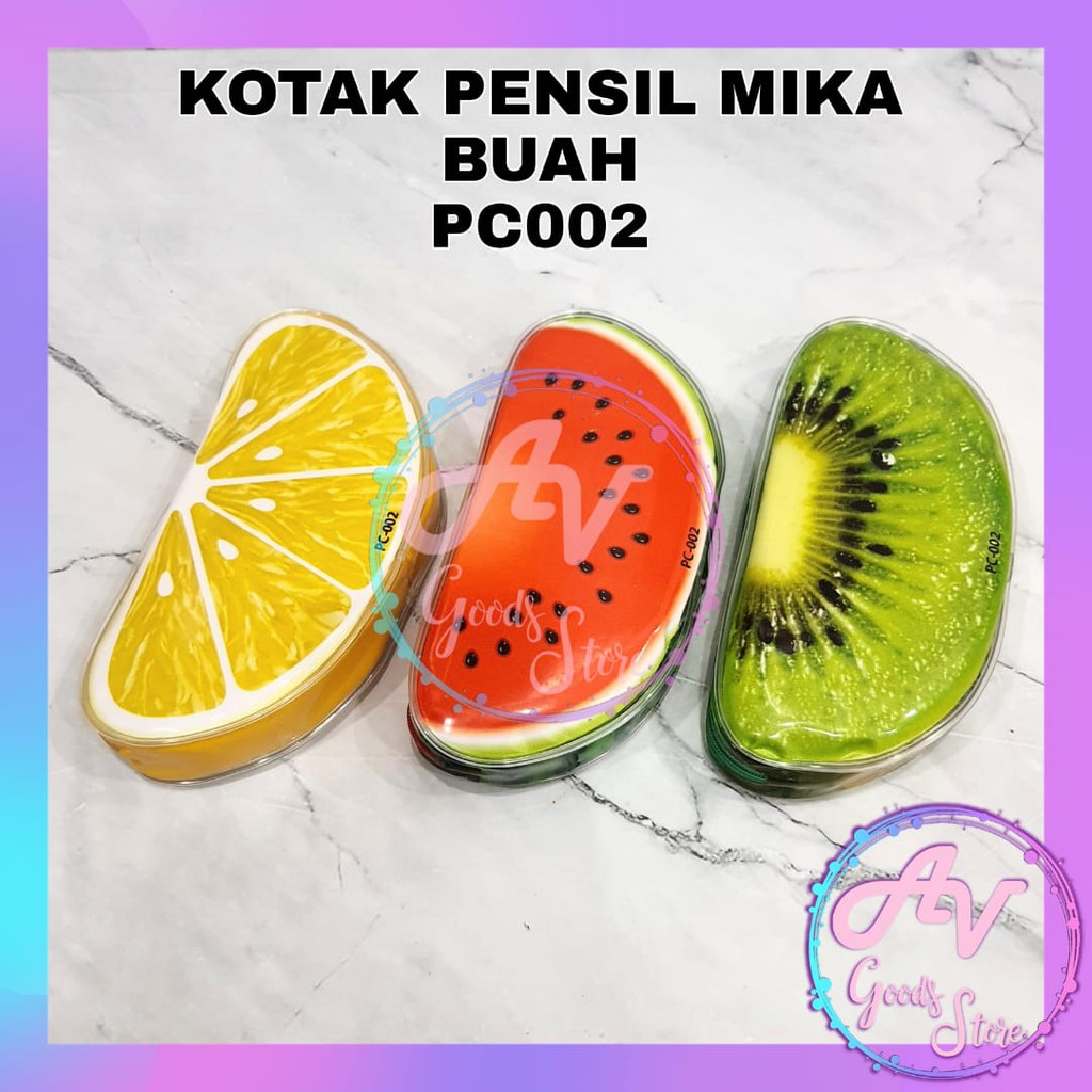 

kotak pensil / tempat pensil mika fruit lucu / KOTAK PENSIL MIKA BUAH PC002