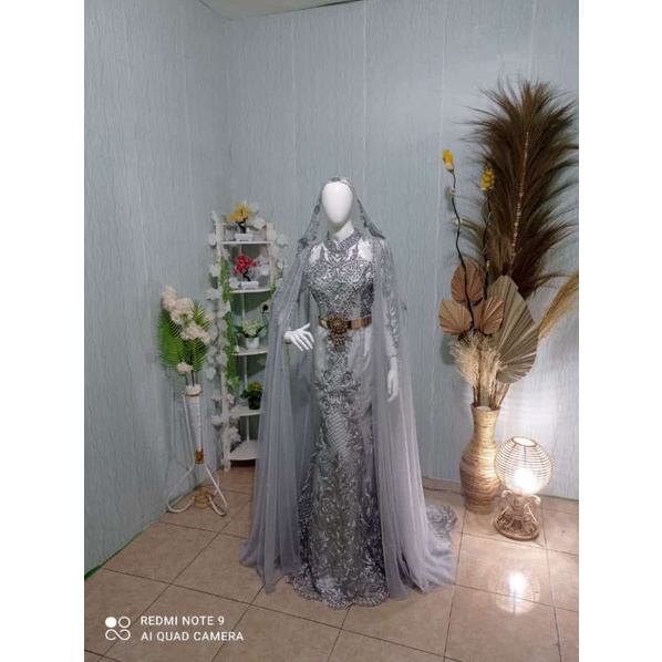 TERMURAH Kebaya Pengantin Payet Akad Nikah Span Mermaid