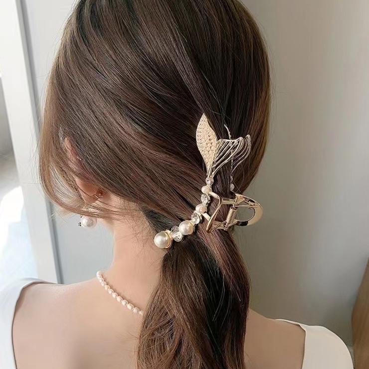 2N8 Jepit Rut Mermaid Pearl Korea Kekinian Gaya Vintage Fashion Import