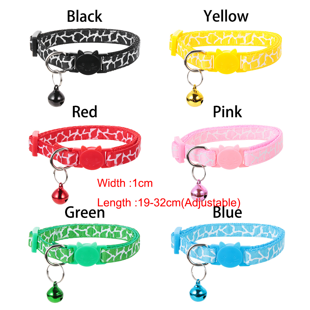 SUYOU Adjustable Cat Collars Puppy Kitten Necklace Dog Collar Cute Cat Head Pet Supplies Buckle Cat Accessories Bell Pendant/Multicolor