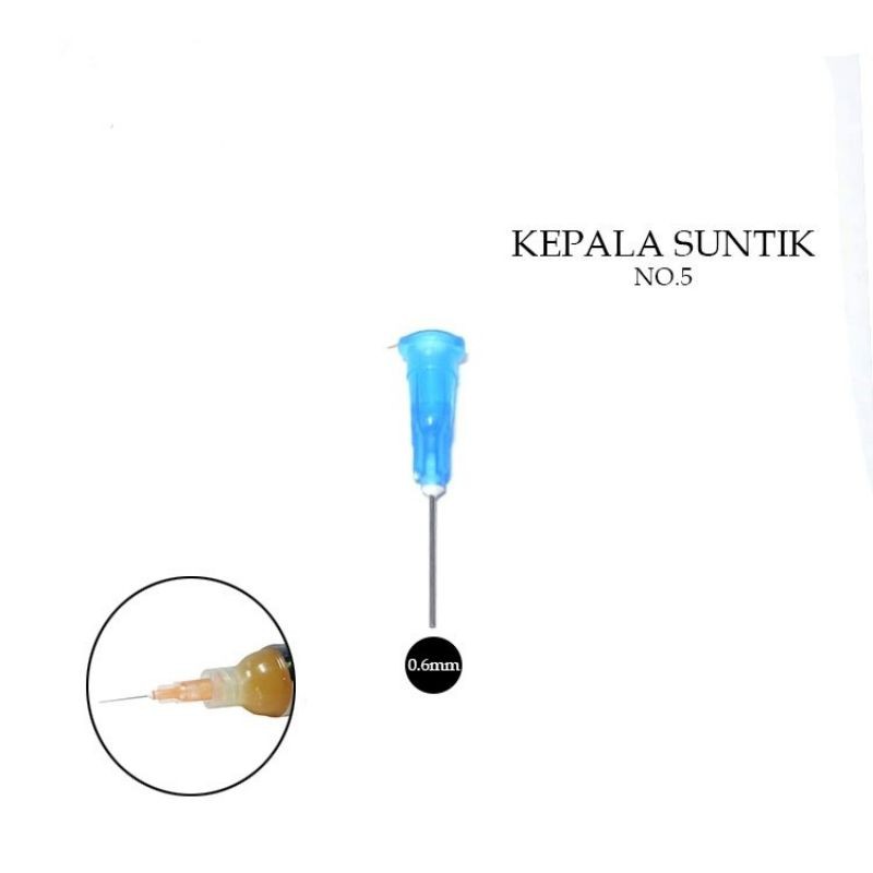 

KEPALA SUNTIK/INJECTION HEAD LUBANG SEDANG 0.6MM (BIRU) NO.5