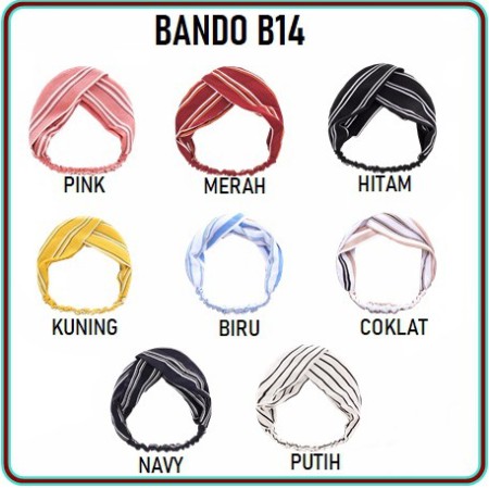 BBS B14 BANDO KAIN WANITA MOTIF GARIS BANDO WANITA IMPORT HAIRBAND WANITA