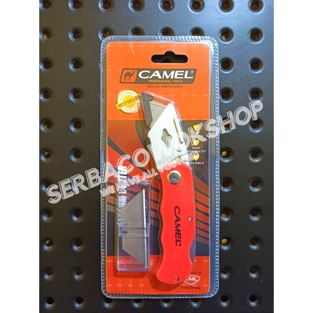 Camel Pisau Cutter Gypsum Lipat Foldable Knife Serbaguna + Refill Termurah Berkualitas