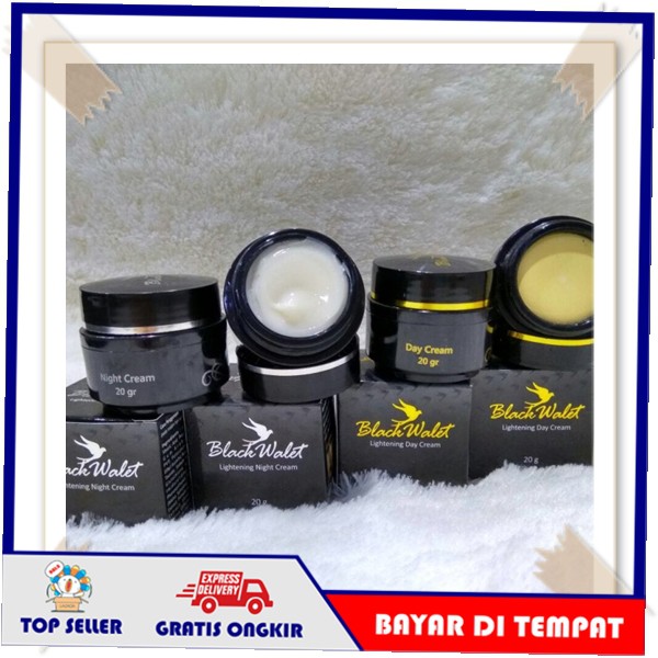 BLACK WALET WHITENING DAY & NIGHT CREAM ORIGINAL BPOM Kerim Crim Krim Pemutih Wajah Glowing Ampuh