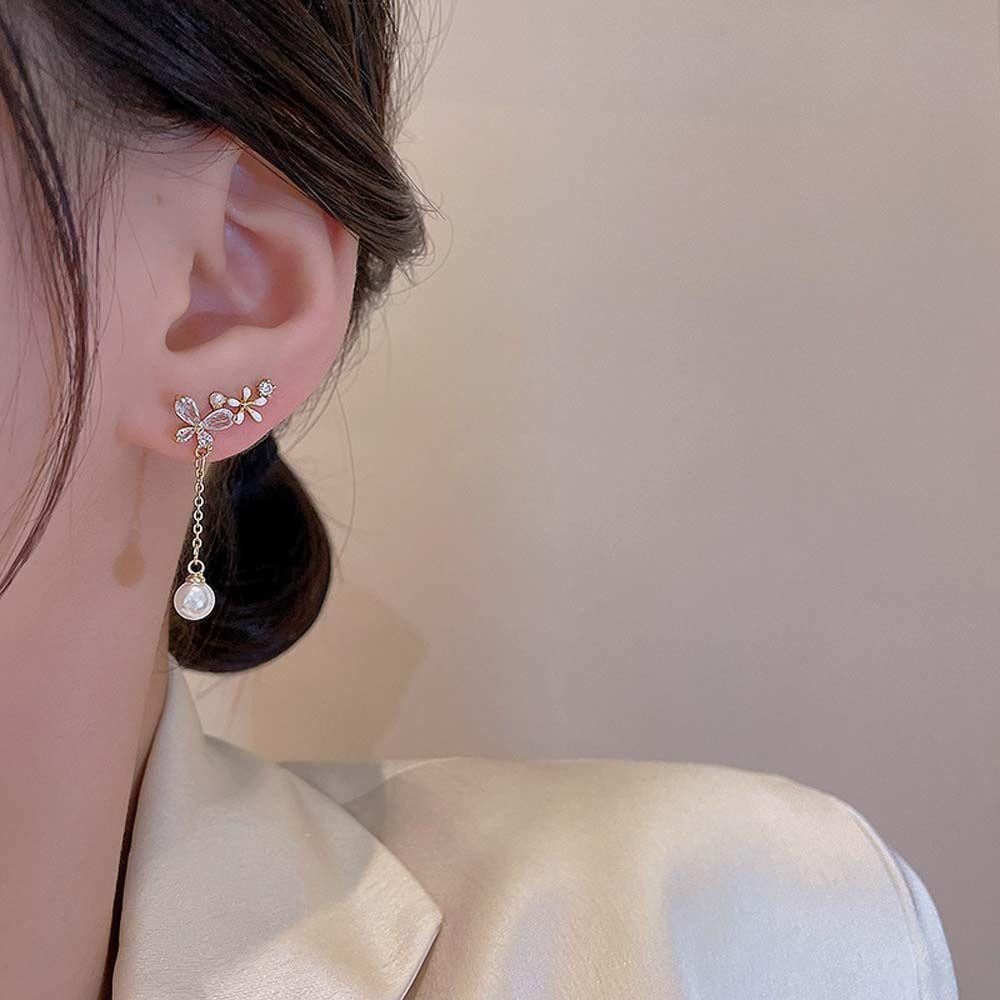 Mxbeauty Anting Menjuntai Pesta Pernikahan Fashion Perhiasan Aksesoris Gaya Korea Drop Earrings Bunga Ear Hook