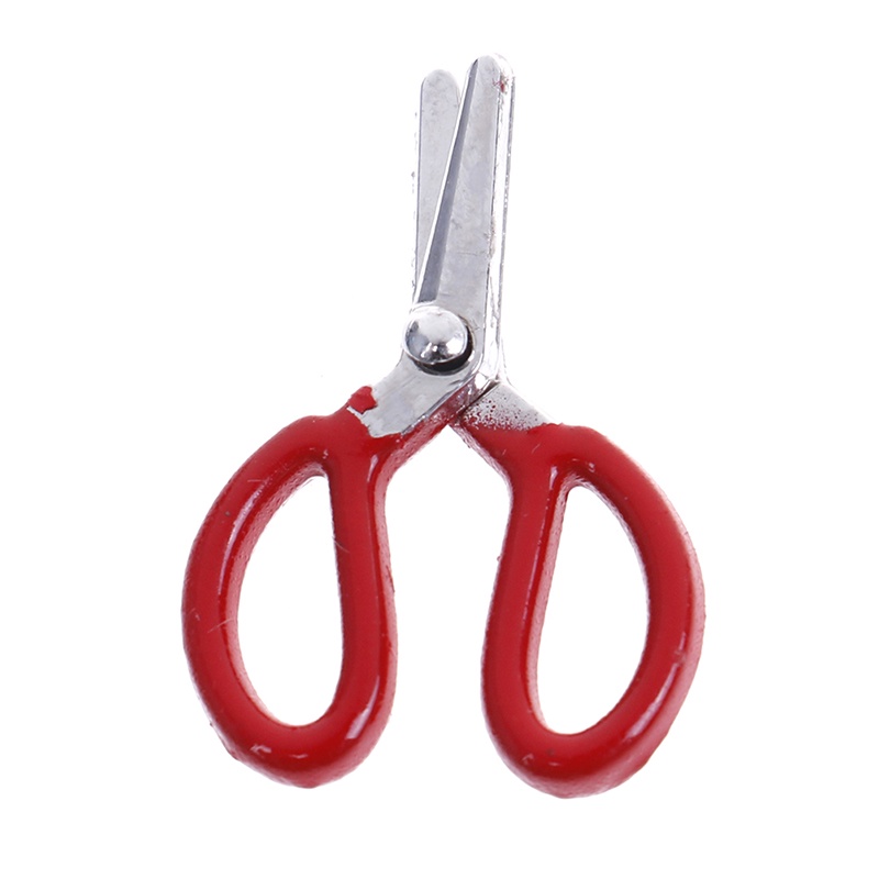 【beautifulhome12.id】1:12 Dollhouse mini metal red scissors simulation furniture scissors model toys