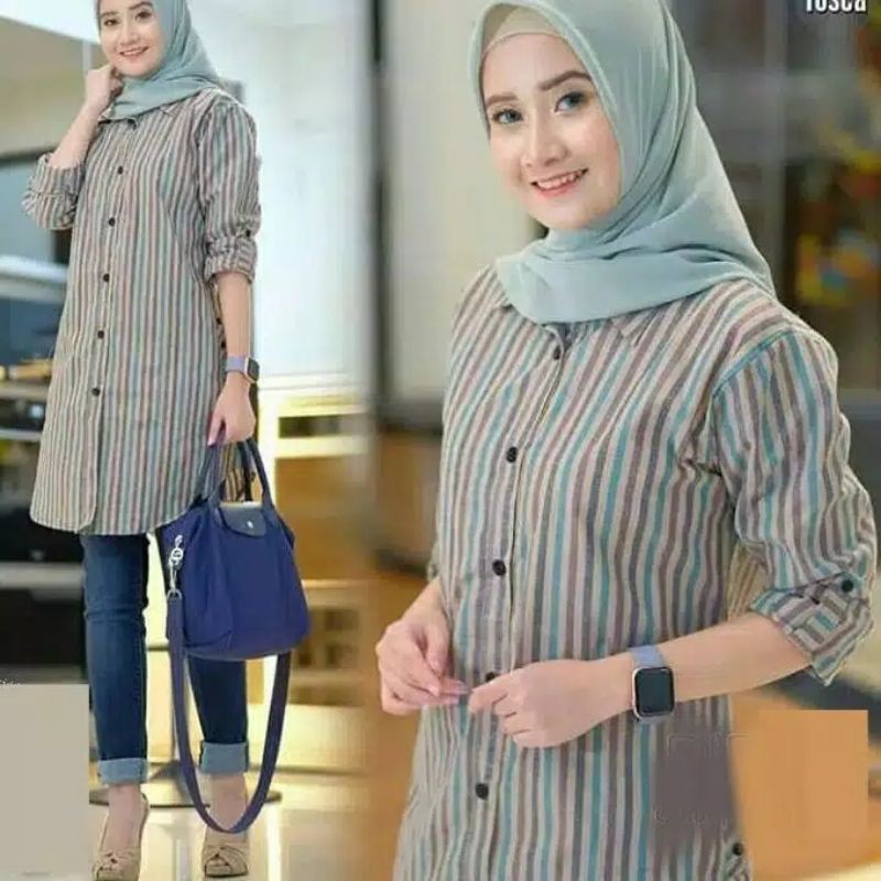 Ailen Tunik Salur Lengan Panjang