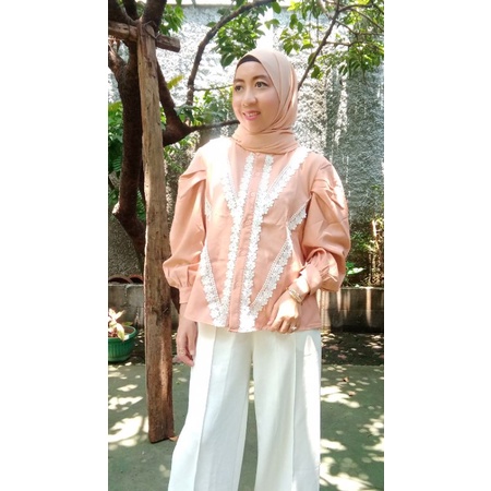 atasan kemeja renda import