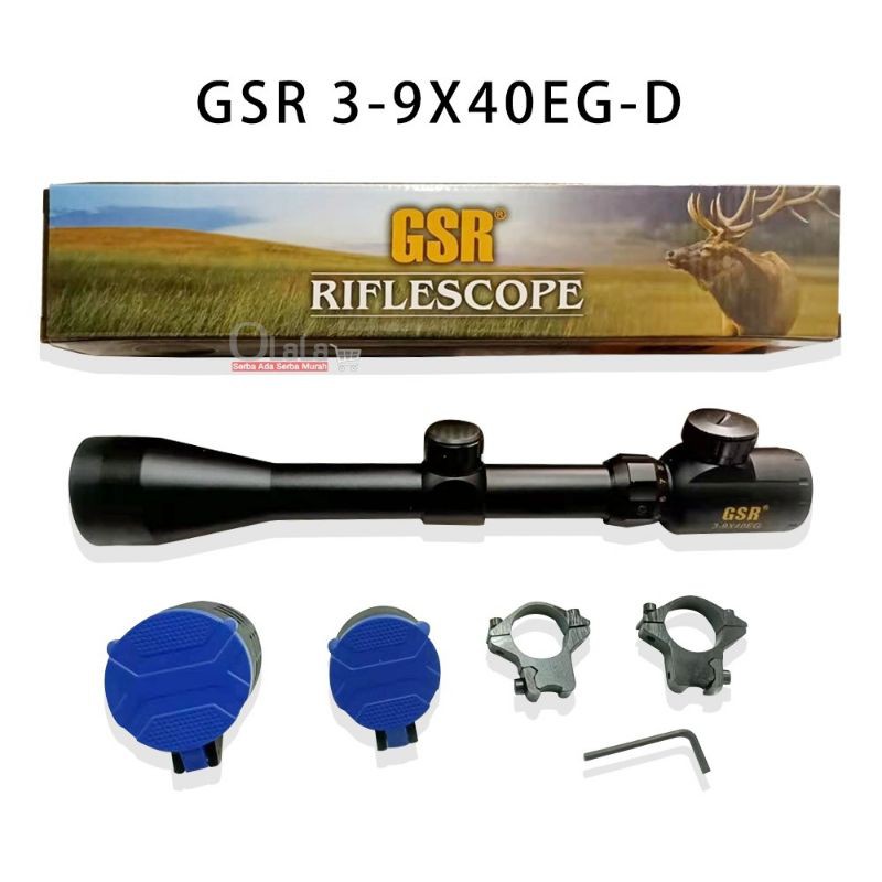 Telescope Gsr 3-9x40 EG Tutup Flip Nyala 3 Lampu