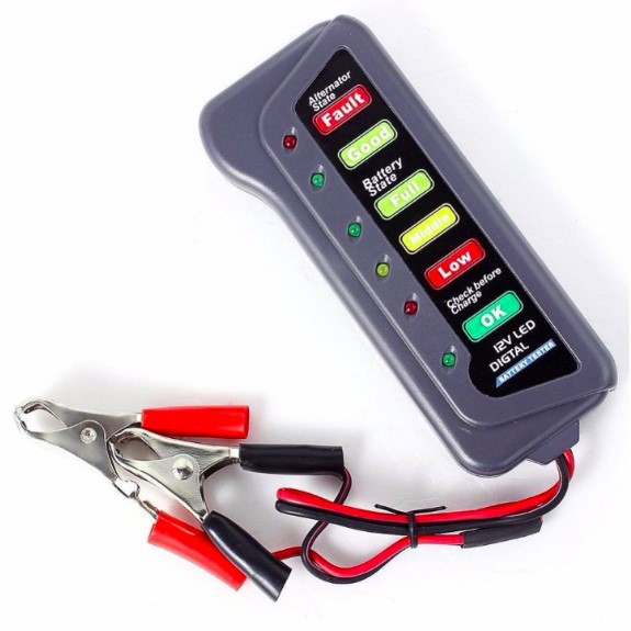 Tirol Tester Baterai Digital 12V 6 LED BJ-803 Black Grab Medan