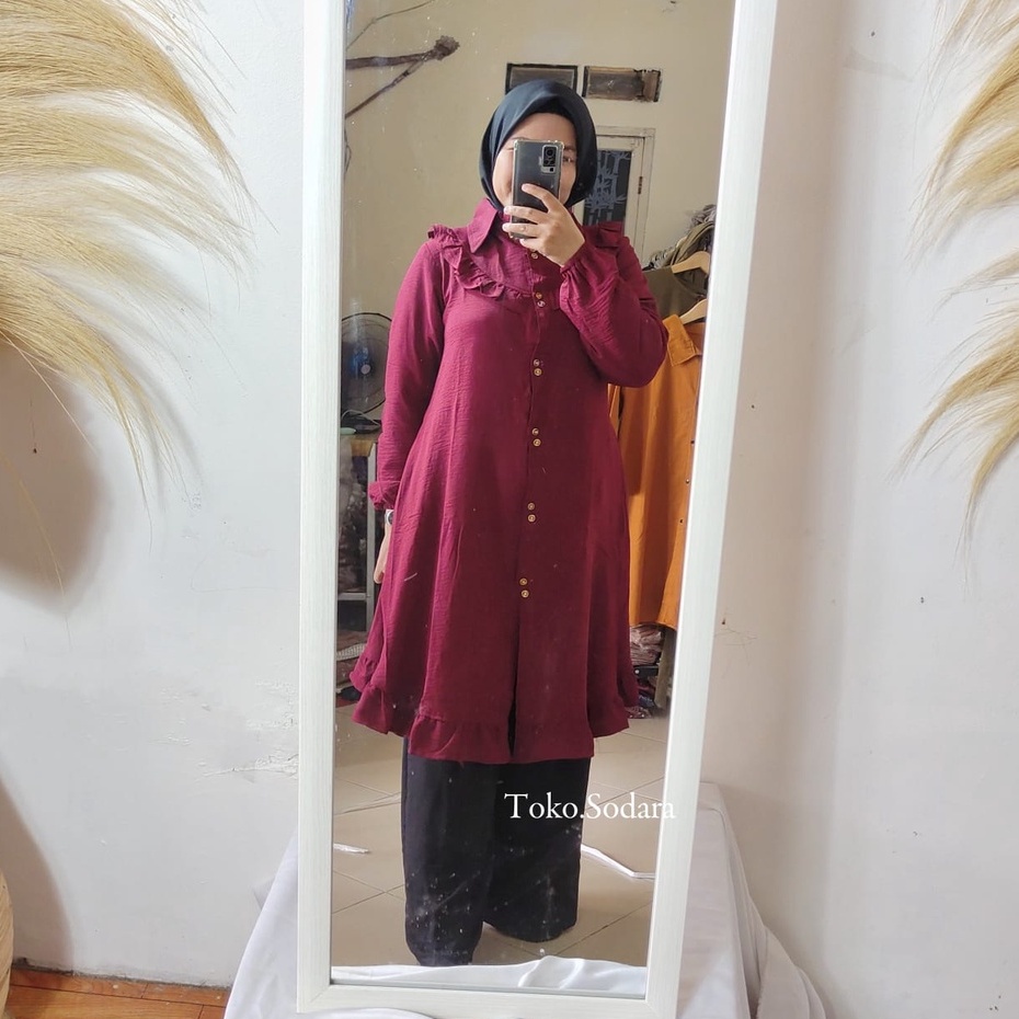 Tunik Tasya Crincle Kerah Rempel // Tunik Wanita Terbaru // Tunik Crincle