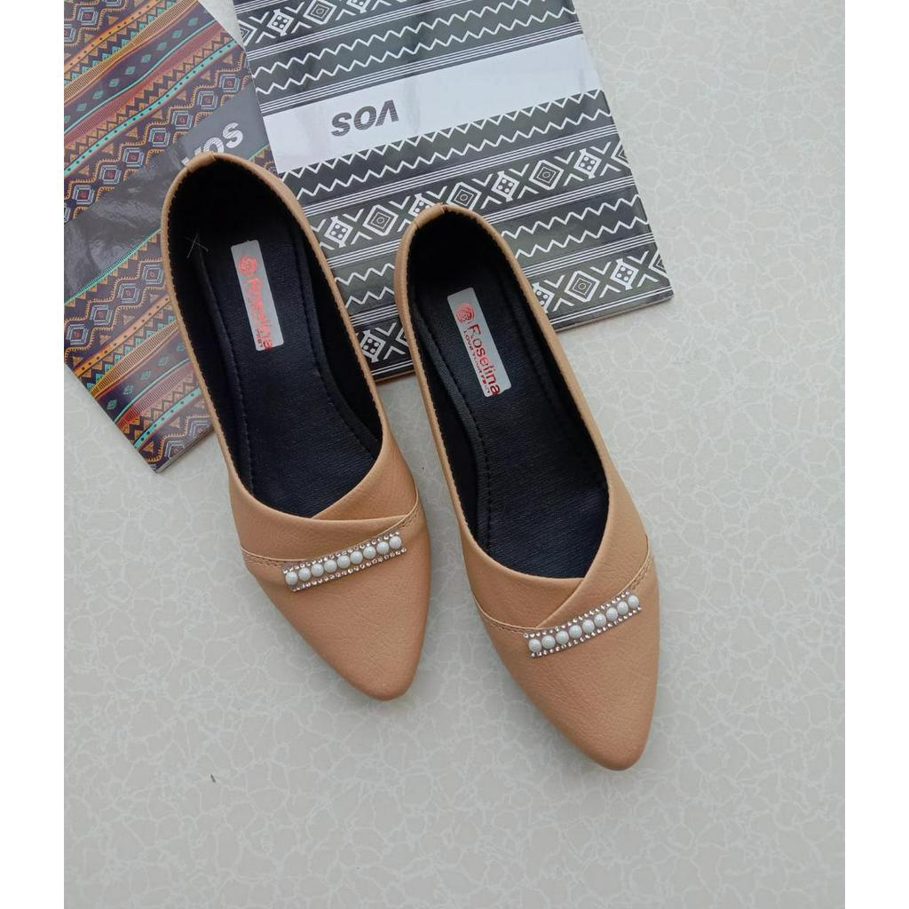 Sepatu Balet KINARA FLATSHOES cantik variasi mutiara elegant - FF05 MUTE 9