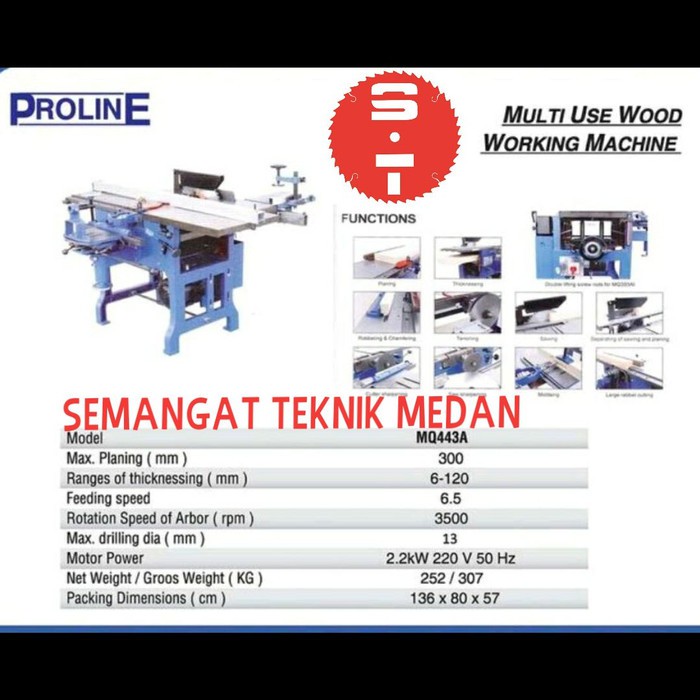 MQ443A MESIN MEJA KAYU KOMBINASI SERBAGUNA 12" PROLINE MQ443 MQ 443 A