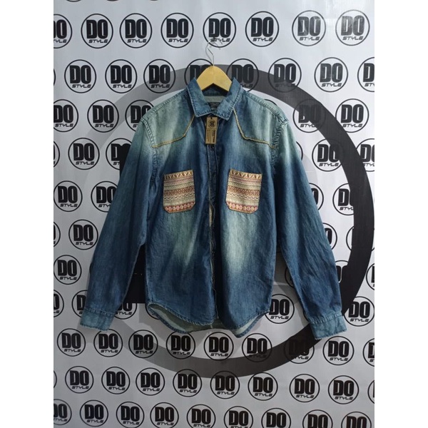 KEMEJA DENIM ZARA MAN SECOND ORIGINAL