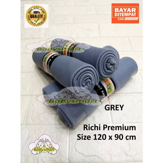 Babysmart - 4 Pcs RICHI Premium Bedong Bayi BABY Single Colour / Selimut bayi / Alas tidur bayi / Bahan Halus