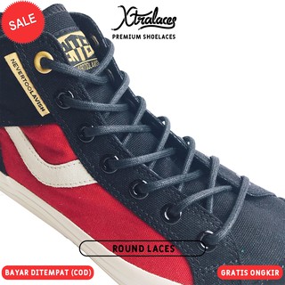 TALI SEPATU LILIN BULAT HITAM  BIG  ROUND  WAXED LACES 