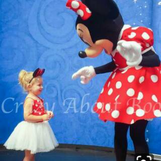 costume anak  mickey  mouse  free bando dress anak  perempuan 