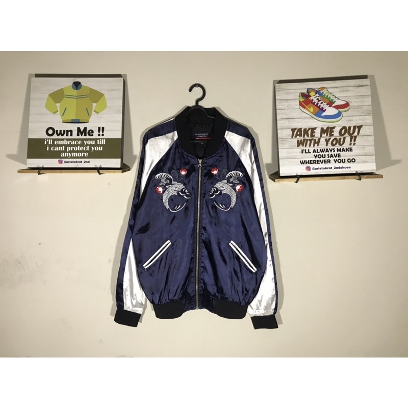 jaket sukajan r athletic jeans co silk bomber second bekas