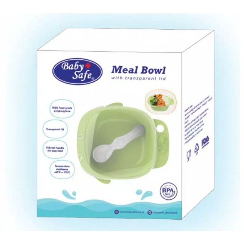 Baby Safe Meal Bowl With Transparant Lid/Mangkok Makan Bayi