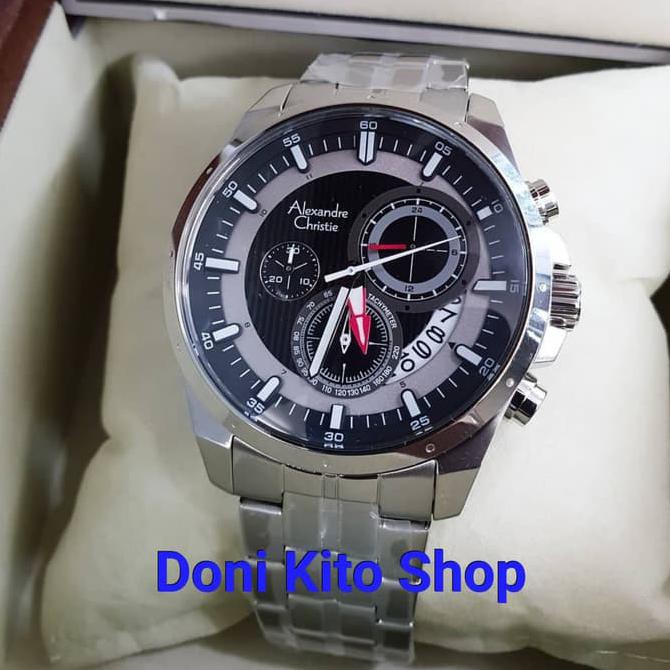 Jam Tangan Pria Original Alexander Cristie AC6496 Silver