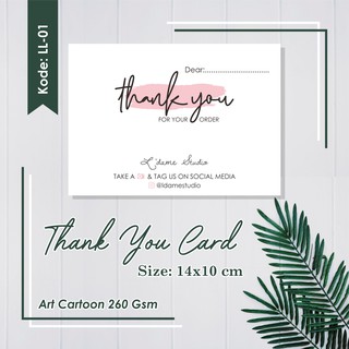 Thank You Card For Online Shop Kartu Ucapan Terima Kasih Untuk Olshop 14x10 Cm Shopee Indonesia