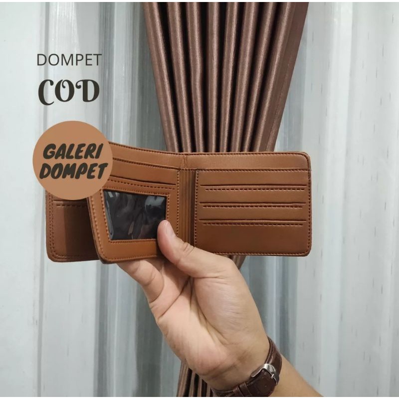 Dompet pria kulit sintetis lipat dua modis dan trendy vs dompet kartu / name tag / card holder