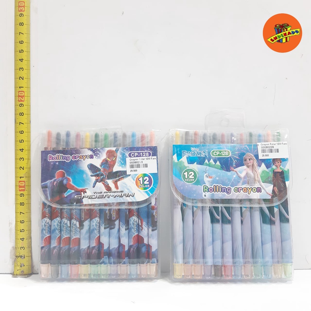 Rolling Crayon Krayon Putar Karakter Sedang 12pc