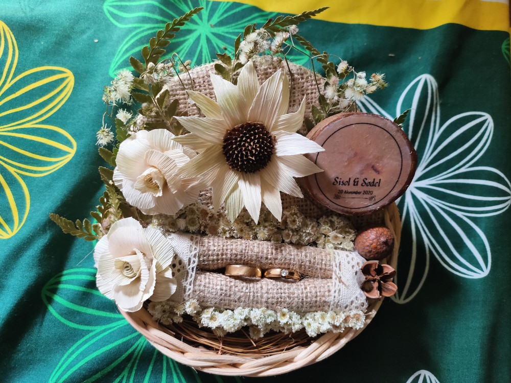 Eternal Natural Rustic/rattan Ring Basket (mahar Tempat Cincin/ring Bearer)