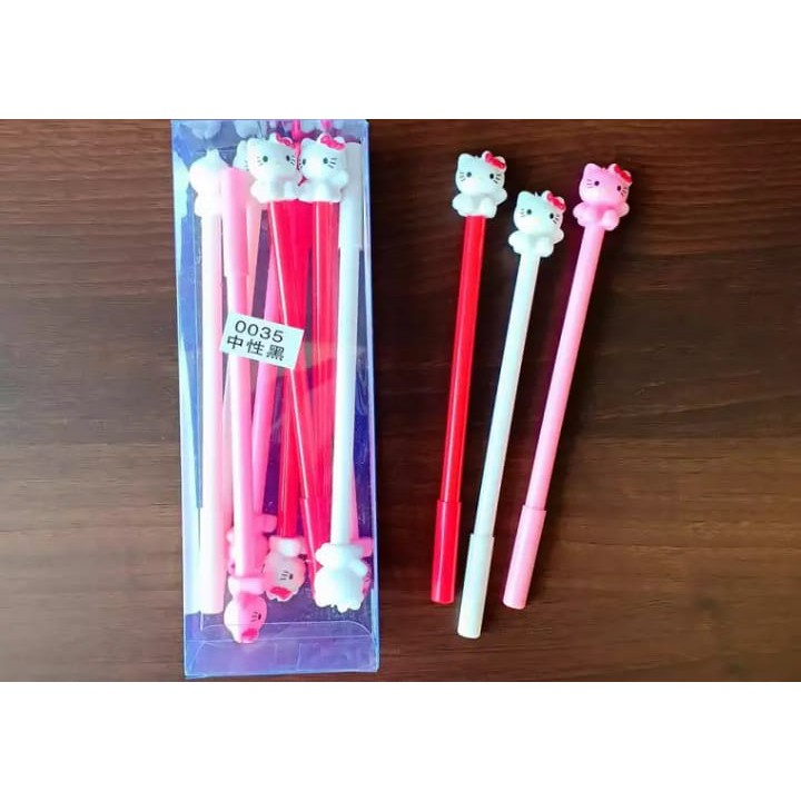 

PULPEN GEL UNIK CUTE DESAIN KARAKTER HELLO KITTY 0035 isi 12pcs