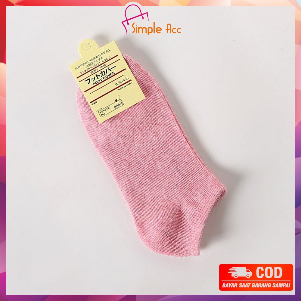 ~COD~ DO-P59 Kaos Kaki Semata Kaki Polos / Kaus Kaki Wanita / Kaos Kaki Ankle Dewasa / Short Socks-MERAH