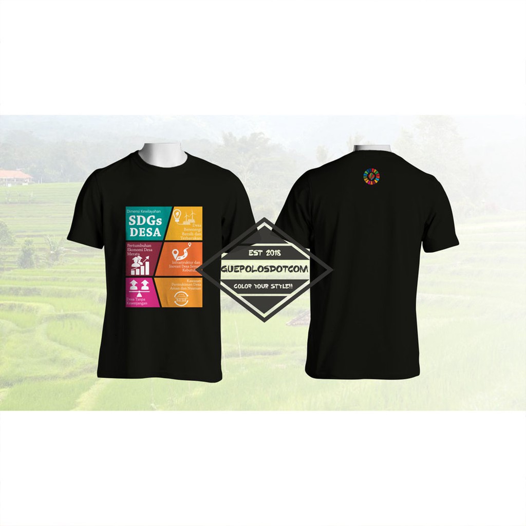 Kaos SDGs Desa - Kaos SDGs Kementerian Desa depan belakang - Kaos KEMENDESA - Baju SDGs Desa