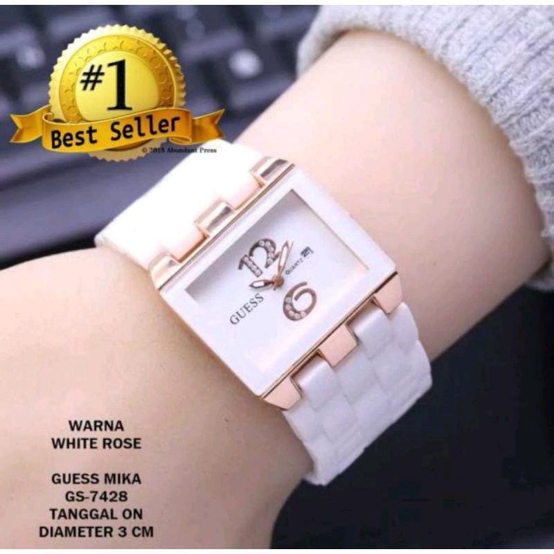 Jam Tangan Guess Wanita Jam Tangan Analog Rubber Terlaris Hot Sale Bayar Ditempat