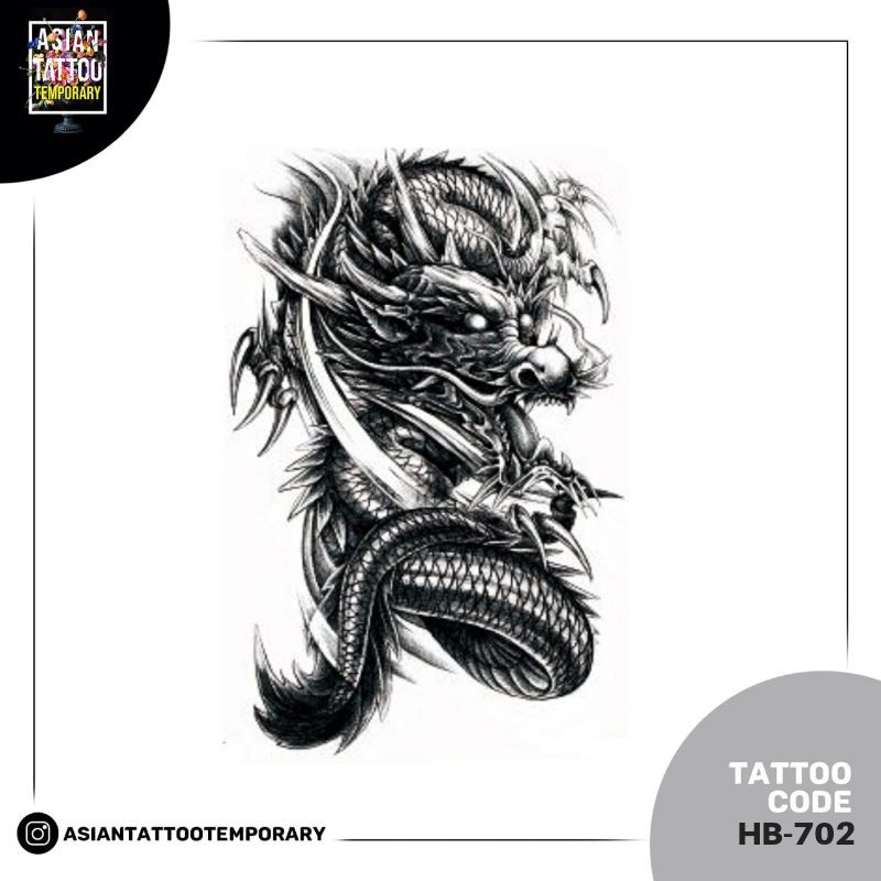 TATTO TEMPORARY NAGA / TATO TEMPORER / TATO KULIT/ TATO ANTI AIR