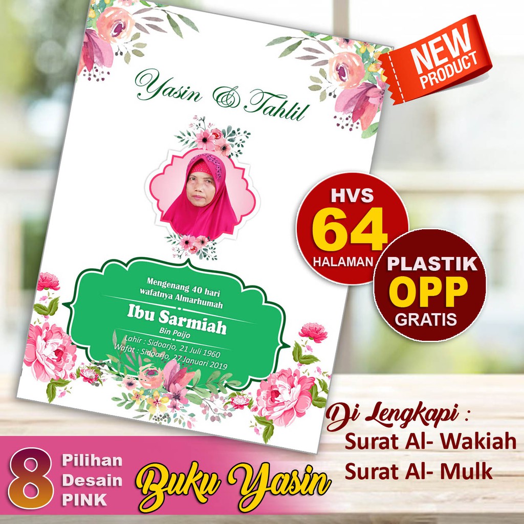 CETAK BUKU YASIN & TAHLIL MURAH TERLARIS | bisa pakai foto alm | costum