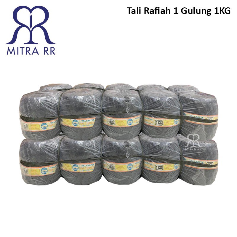 Tali Rafia Hitam Tebal dan Anti Putus Roll 1kg full Tali Plastik Rapiah Rapia 1 Gulung 1 kilo 1 kilogram