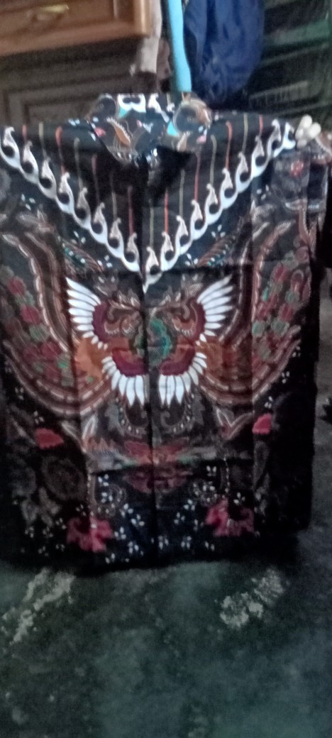 Kemeja Batik Pria Lengan Panjang Size M L Xl Xxl  Bswart Batik Hrb026 Kenongo Hem Panjang Padi