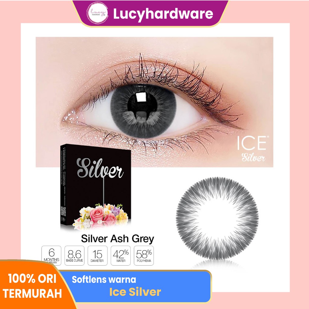 Softlens warna X2 Sanso Colour Bulanan Cloudy Grey